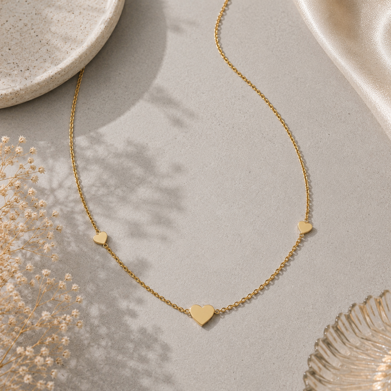 18K Gold Plated Mini Heart Pendant Necklace