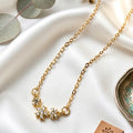 Three-Flower Rhinestone Necklace