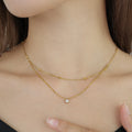 Double Layer Shiny Pendant Necklace